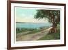 Along the Shore at New Castle, New Hampshire-null-Framed Premium Giclee Print