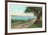 Along the Shore at New Castle, New Hampshire-null-Framed Art Print