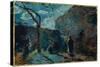 Along the Wall at Nightfall, 1881-Paul Gauguin-Stretched Canvas