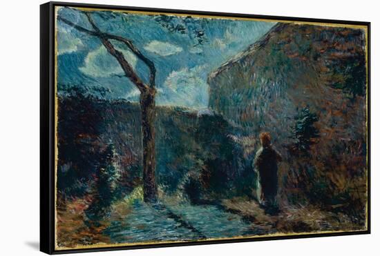 Along the Wall at Nightfall, 1881-Paul Gauguin-Framed Stretched Canvas