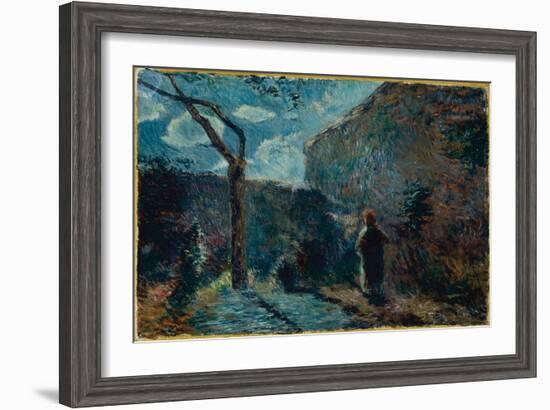 Along the Wall at Nightfall, 1881-Paul Gauguin-Framed Giclee Print