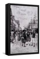 Along the Water Front in Old New York-Howard Pyle-Framed Stretched Canvas