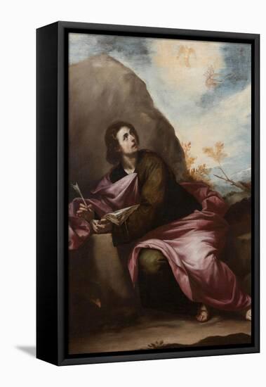 Alonso Cano (Attributed to) / 'Saint John the Evangelist in Patmos'. Second half of the XVII cen...-ALONSO CANO-Framed Stretched Canvas