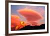 Alpenglow at sunset on Machapuchare, Nepelese Himalayas-Ashley Cooper-Framed Photographic Print