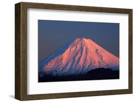 Alpenglow on Mt. Ngauruhoe at dawn, Tongariro NP, Central Plateau, N Island, New Zealand-David Wall-Framed Photographic Print