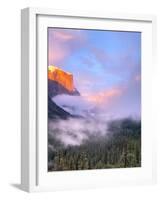 Alpenglow, Sunset Colors the Top of El Capitan, Yosemite, California, USA-Tom Norring-Framed Photographic Print