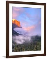 Alpenglow, Sunset Colors the Top of El Capitan, Yosemite, California, USA-Tom Norring-Framed Photographic Print