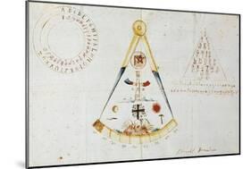 Alphabet and Masonic Symbols, Italy-null-Mounted Giclee Print