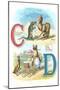 Alphabet Animals, C and D-null-Mounted Premium Giclee Print