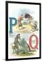 Alphabet Animals, P and Q-null-Framed Art Print