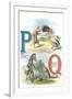 Alphabet Animals, P and Q-null-Framed Art Print