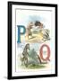 Alphabet Animals, P and Q-null-Framed Art Print