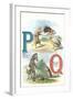 Alphabet Animals, P and Q-null-Framed Art Print