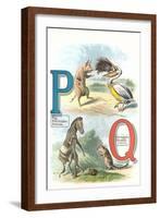 Alphabet Animals, P and Q-null-Framed Art Print