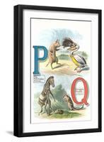 Alphabet Animals, P and Q-null-Framed Art Print