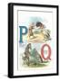 Alphabet Animals, P and Q-null-Framed Art Print