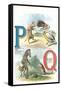 Alphabet Animals, P and Q-null-Framed Stretched Canvas