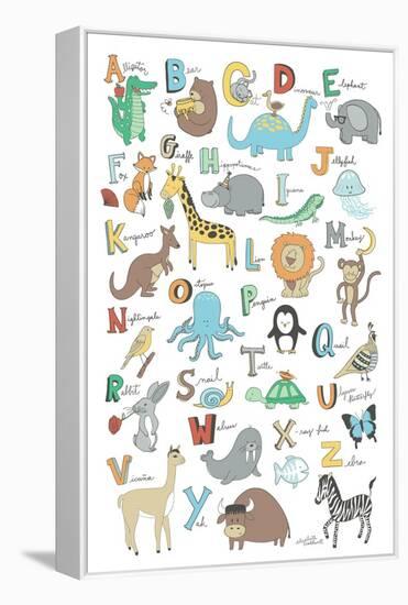 Alphabet Animals-Elizabeth Caldwell-Framed Stretched Canvas