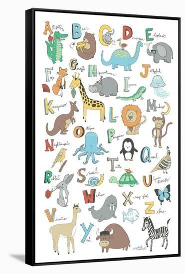 Alphabet Animals-Elizabeth Caldwell-Framed Stretched Canvas