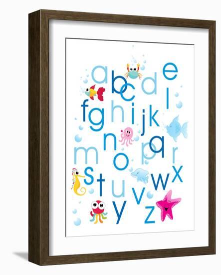 Alphabet Background with Water Animal-aispl-Framed Art Print