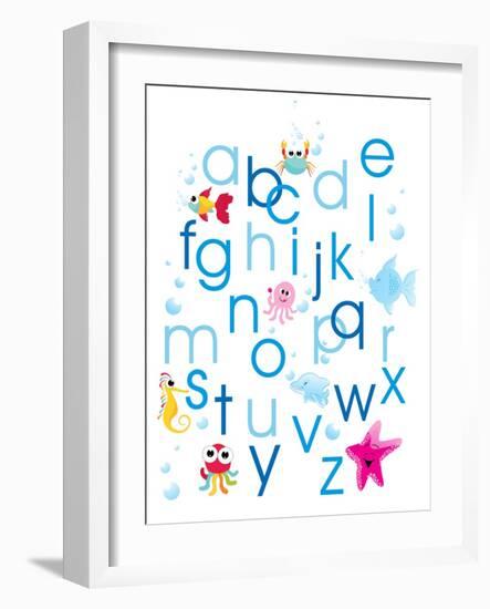 Alphabet Background with Water Animal-aispl-Framed Art Print