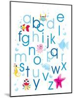 Alphabet Background with Water Animal-aispl-Mounted Art Print
