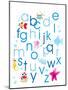 Alphabet Background with Water Animal-aispl-Mounted Art Print