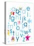 Alphabet Background with Water Animal-aispl-Stretched Canvas