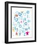 Alphabet Background with Water Animal-aispl-Framed Art Print