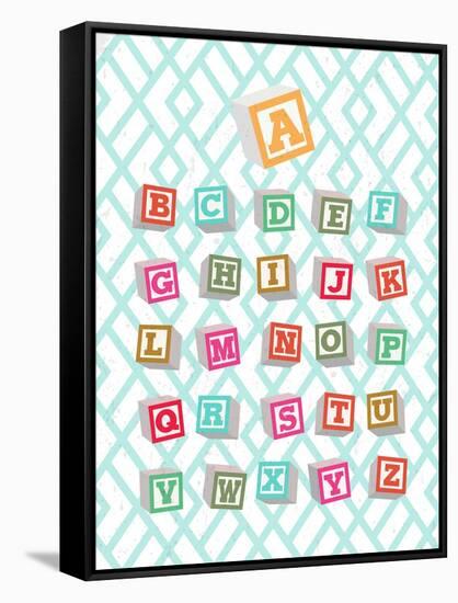 Alphabet Blocks-Bella Dos Santos-Framed Stretched Canvas