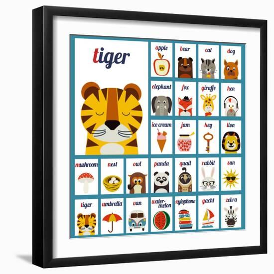 Alphabet Cards-upstudio-Framed Art Print