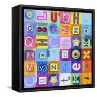 Alphabet Collage (Repeat)-Holli Conger-Framed Stretched Canvas