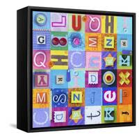 Alphabet Collage (Repeat)-Holli Conger-Framed Stretched Canvas