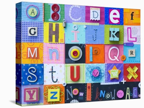 Alphabet Collage-Holli Conger-Stretched Canvas