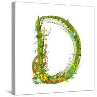 Alphabet Decorative Floral Letter D.-Popmarleo-Stretched Canvas