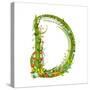 Alphabet Decorative Floral Letter D.-Popmarleo-Stretched Canvas