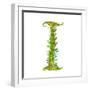 Alphabet Decorative Floral Letter I. Flower Lettering.-Popmarleo-Framed Art Print