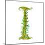 Alphabet Decorative Floral Letter I. Flower Lettering.-Popmarleo-Mounted Art Print