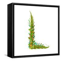 Alphabet Decorative Floral Letter L.-Popmarleo-Framed Stretched Canvas