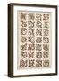 Alphabet, Fraktur Painting, C.1825-50 (Pen and Ink with W/C on Woven Paper)-null-Framed Giclee Print