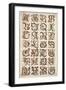 Alphabet, Fraktur Painting, C.1825-50 (Pen and Ink with W/C on Woven Paper)-null-Framed Giclee Print