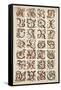 Alphabet, Fraktur Painting, C.1825-50 (Pen and Ink with W/C on Woven Paper)-null-Framed Stretched Canvas