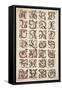 Alphabet, Fraktur Painting, C.1825-50 (Pen and Ink with W/C on Woven Paper)-null-Framed Stretched Canvas