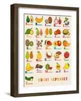 Alphabet & Fruit Vector Set-coffeee_in-Framed Art Print