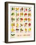 Alphabet & Fruit Vector Set-coffeee_in-Framed Art Print