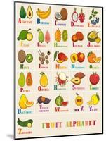 Alphabet & Fruit Vector Set-coffeee_in-Mounted Art Print