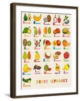 Alphabet & Fruit Vector Set-coffeee_in-Framed Art Print