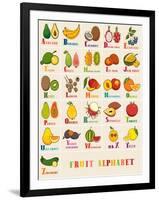 Alphabet & Fruit Vector Set-coffeee_in-Framed Art Print