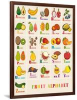 Alphabet & Fruit Vector Set-coffeee_in-Framed Art Print