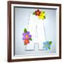 Alphabet Glass Spring With Flowers-gubh83-Framed Art Print